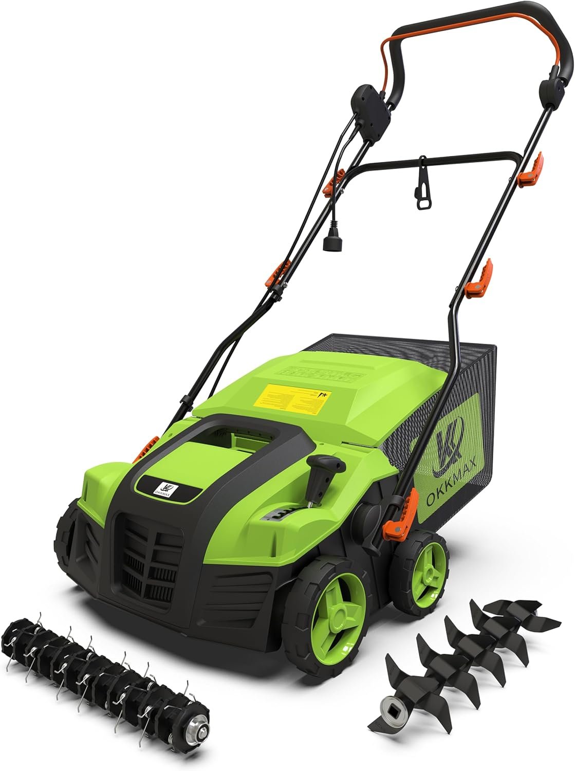 Elektrischer Vertikutierer OKKMAX 40,6 cm mit Auffangbeutel – Ansicht 1