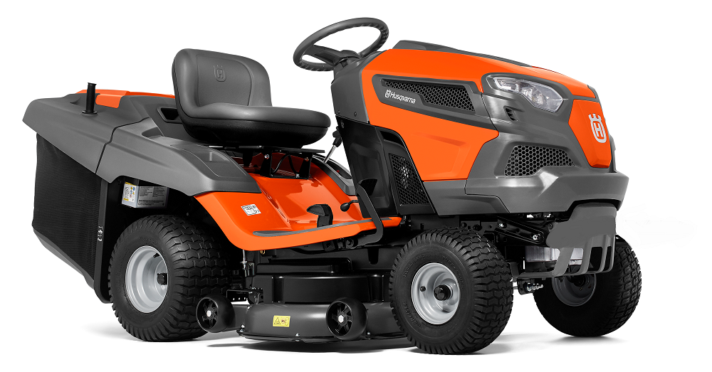 Husqvarna TC 242 T Rasentraktor mit Schneeschild und Anhänger 275 – Ansicht 1