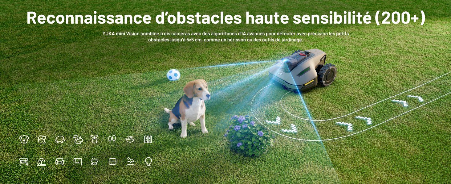 Kabelloser Mähroboter mit Begrenzungsdraht für 700 m² und drei Kameras – Ansicht 1